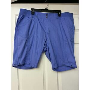 a.n.a Womens 1X Periwinkle Purple Blue Elastic Waist Casual Utility Shorts